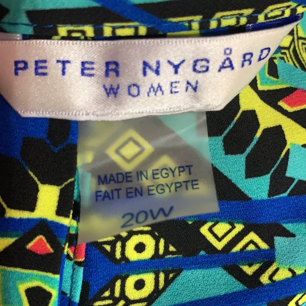 Peter Nygard Multi Color Abstract Print 3/4 Lengt… - image 5